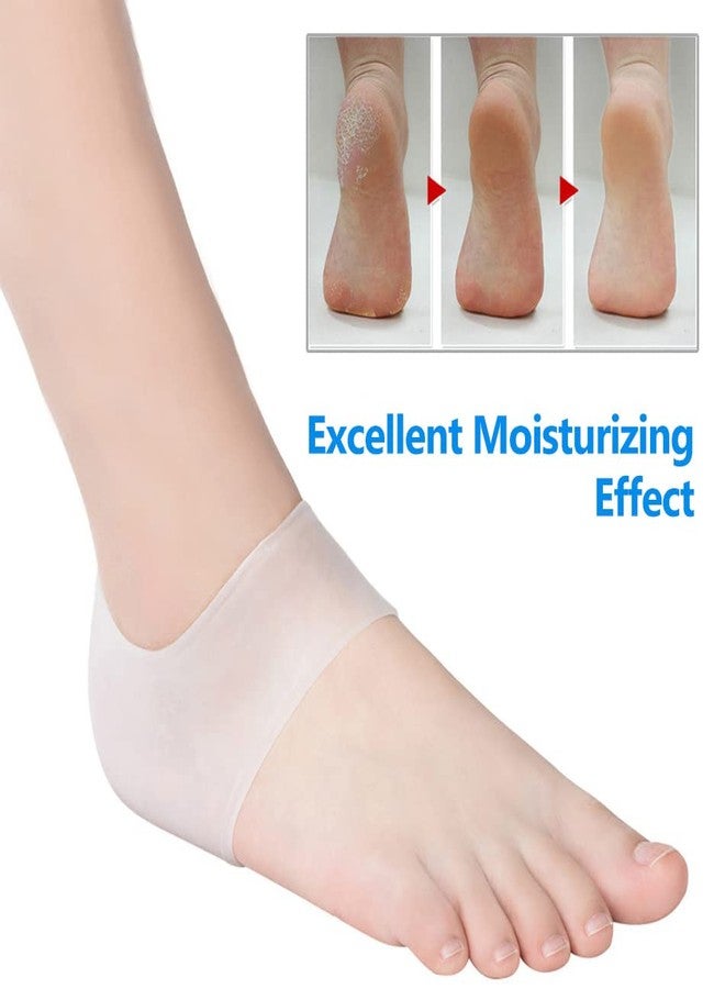 Dr.Pedi Heel Protectors 3 Pairs Heel Cups for Heel Pain Relief Gel Heel Pads for Women and Men Silicone Socks Moisturizing for Blister, Cracked Foot - Image 3